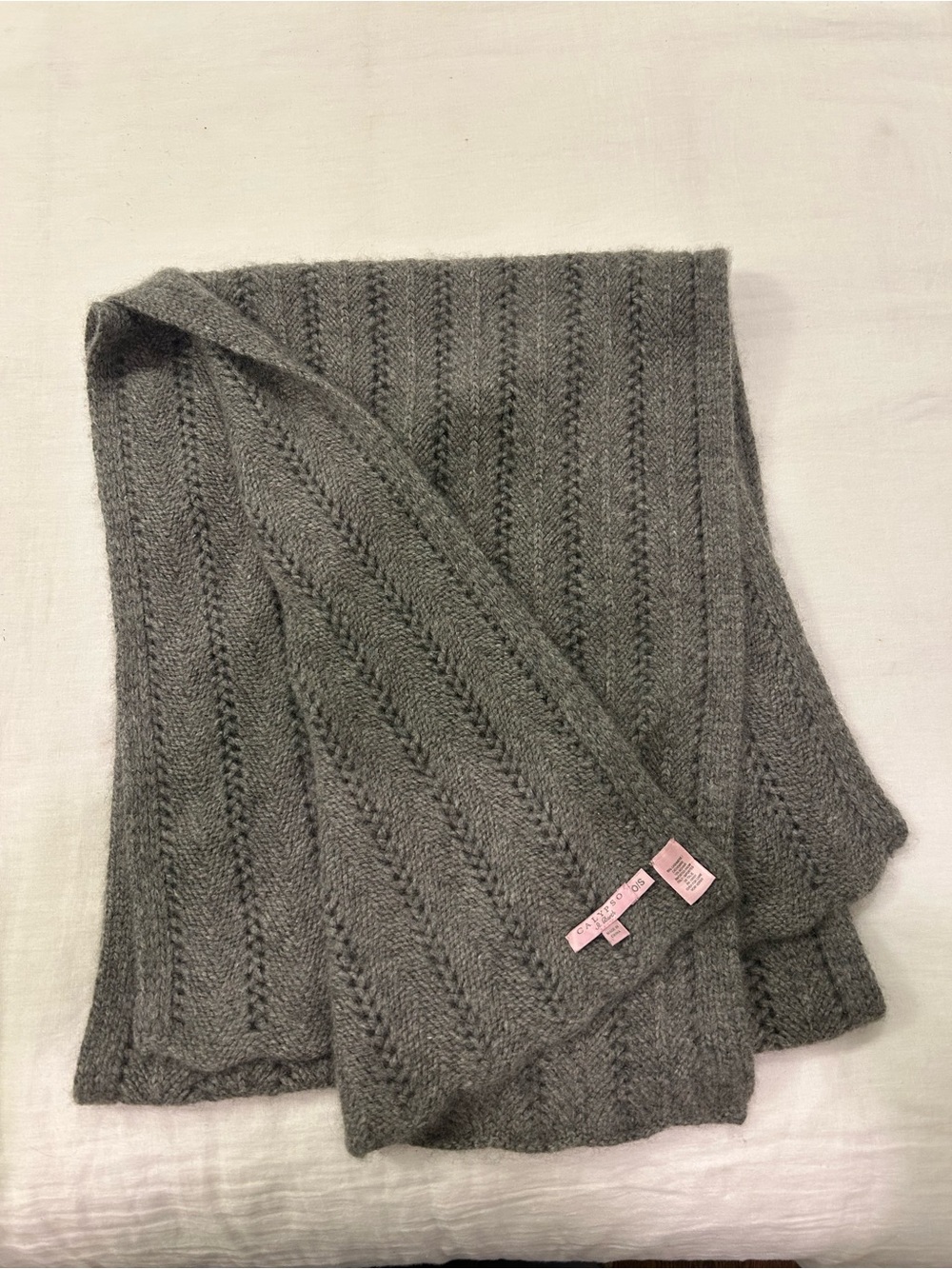 Calypso St. Barth Gray Cable Knit Scarf
